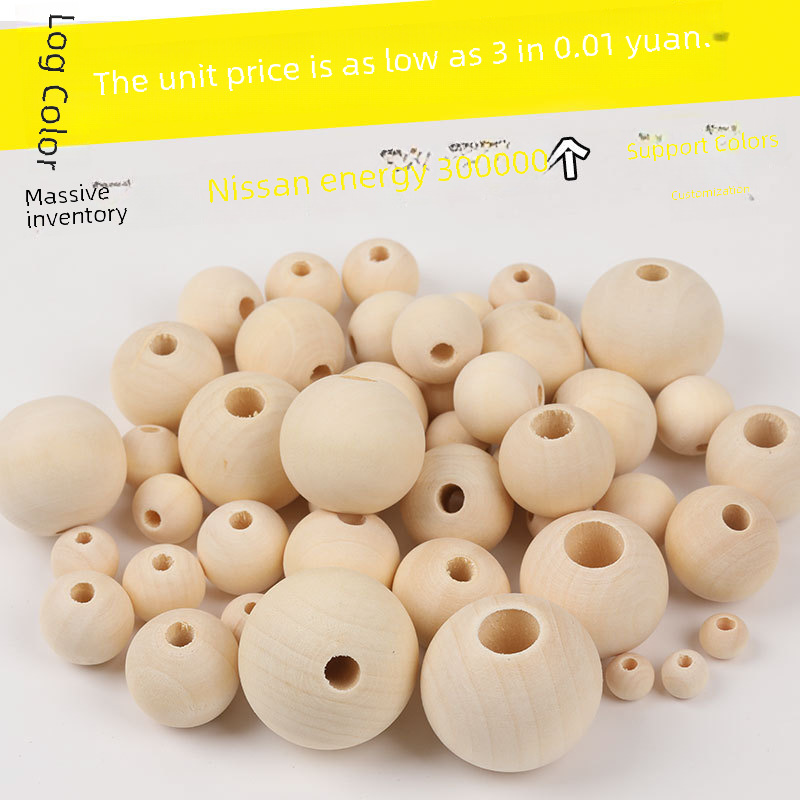 Spot Wooden Beads Diy Material Car Seat Cushion Large Hole Wooden...