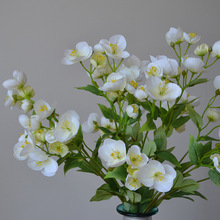 跨境外贸仿真花批发家居花艺绢花菟葵婚庆摄影场景假花圣诞玫瑰