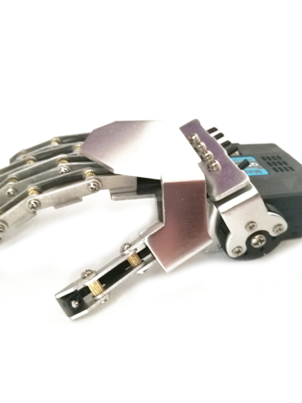 单舵机可活动迷你金属手爪人形机器人手指DIY配件5指联动机械手