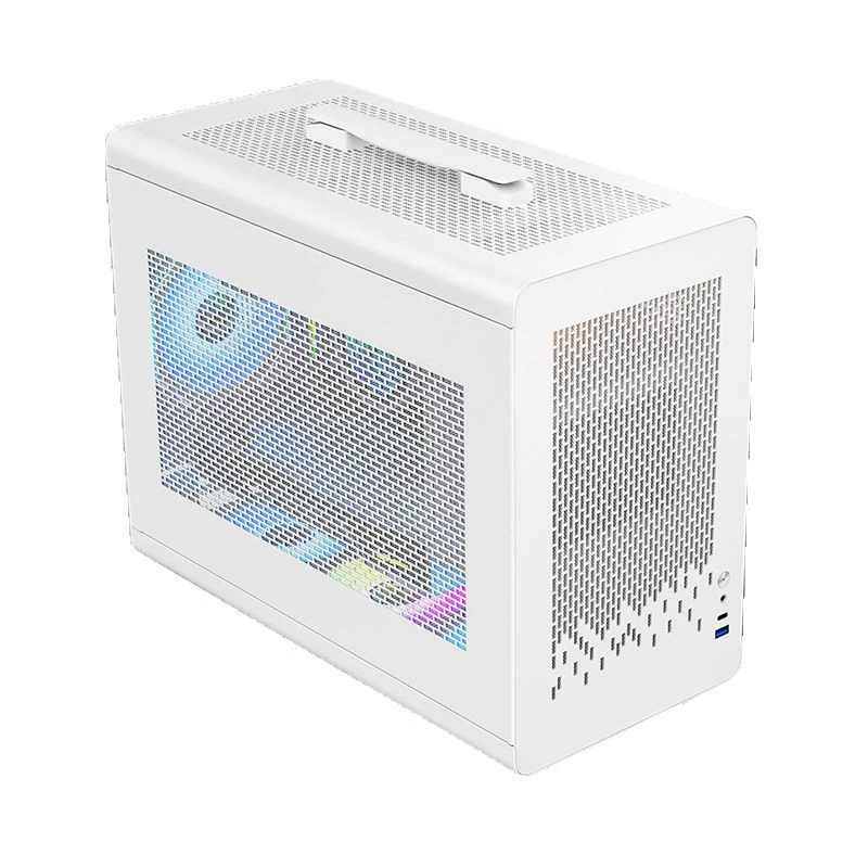放牧者 Cross-border portable small case matx computer desktop host case white 360 ​​water-cooled side-transparent mini