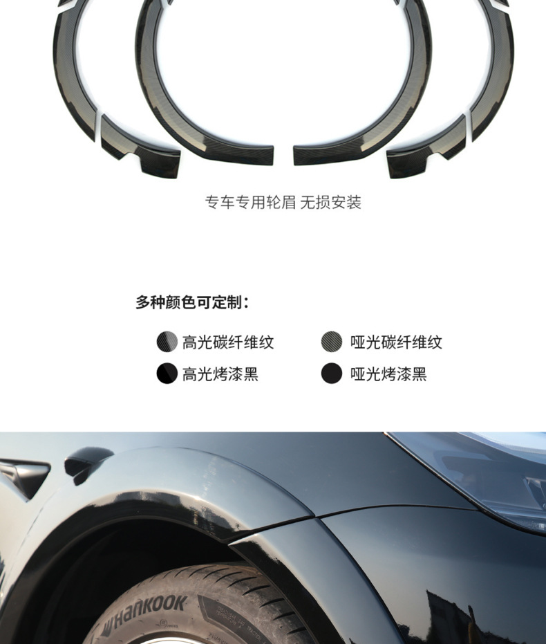 Suitable for Tesla Tesla Modely Wide Body Wheel Eyebrow Fender Tire Protection Eyebrow Car Modification Supplies