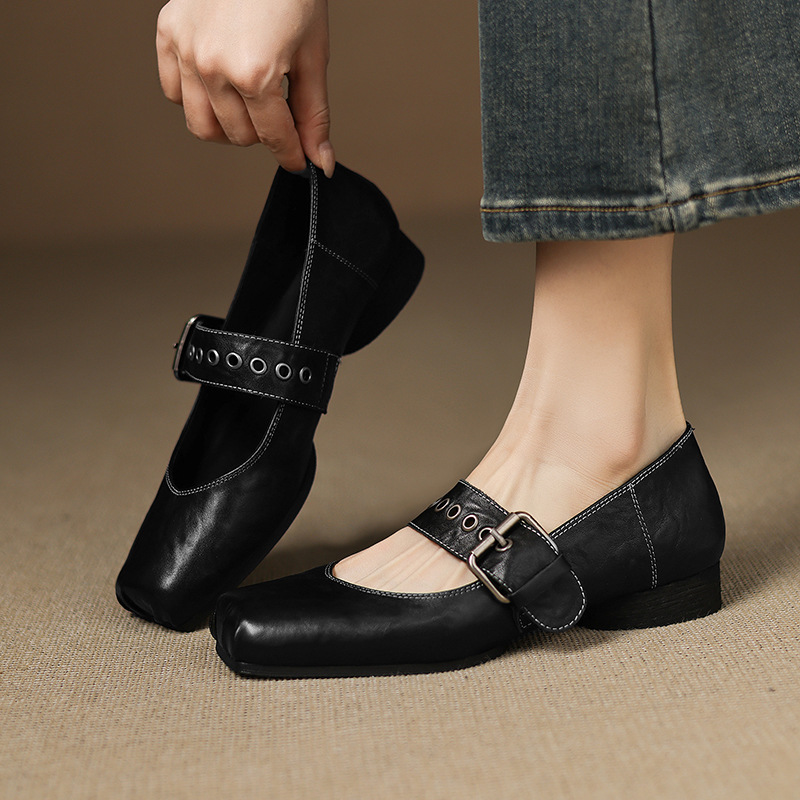 CHIKO Ceridwen Square Toe Block Heels Mary Jane Shoes