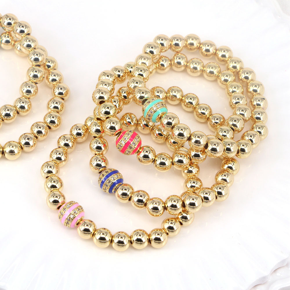 European And American 10mm Round Oil Drop Enamel Beaded Bracelet Female Wholesale display picture 12