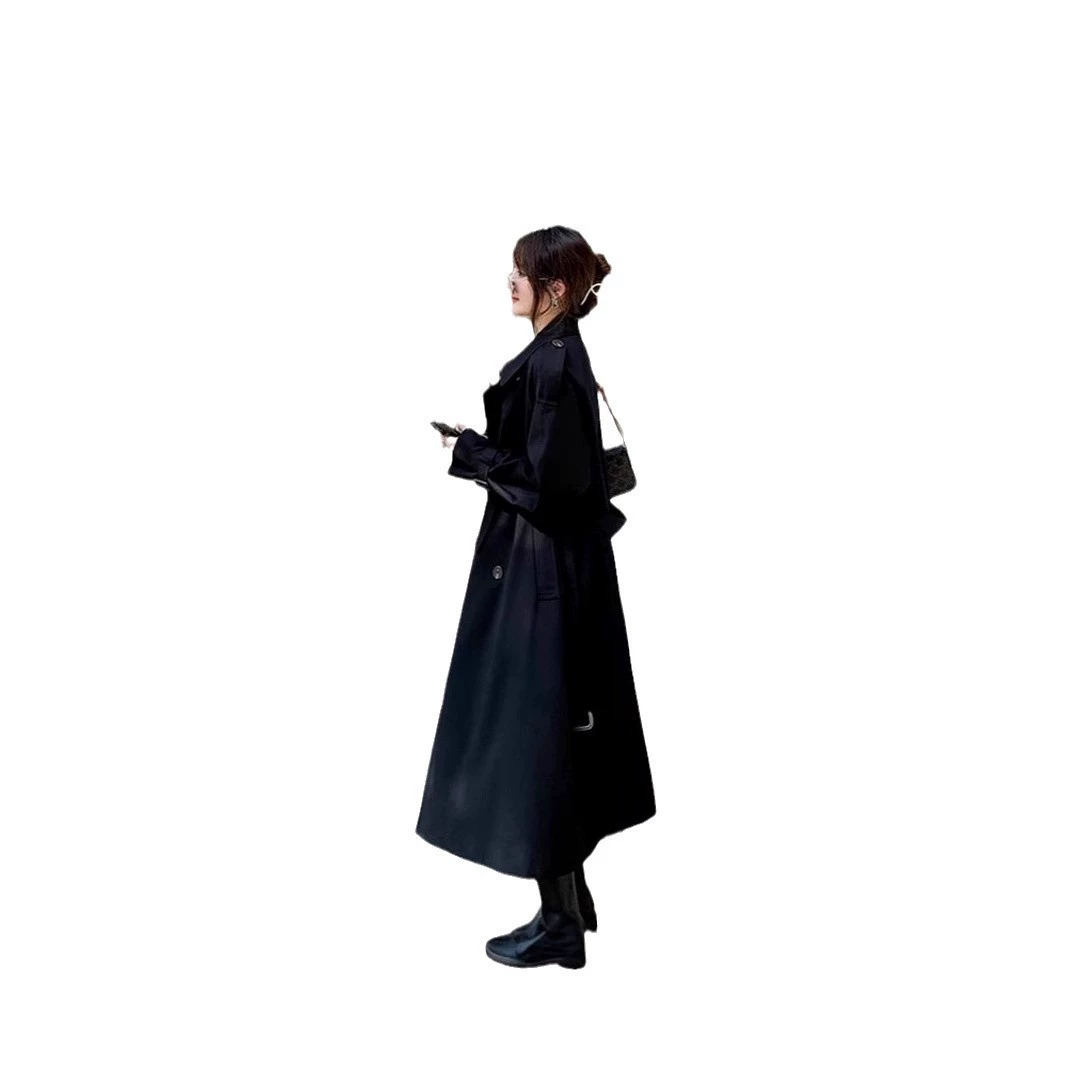 Длинный ретро осенний trench coat, пиджак, костюм, 2024 год, средняя длина, свободного кроя, для подростков
