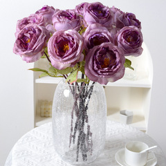Simulated Rose Single Stem Frayed Silk Rose Home Wedding Celebration Valentine's Day Artificial Flower ROSE
