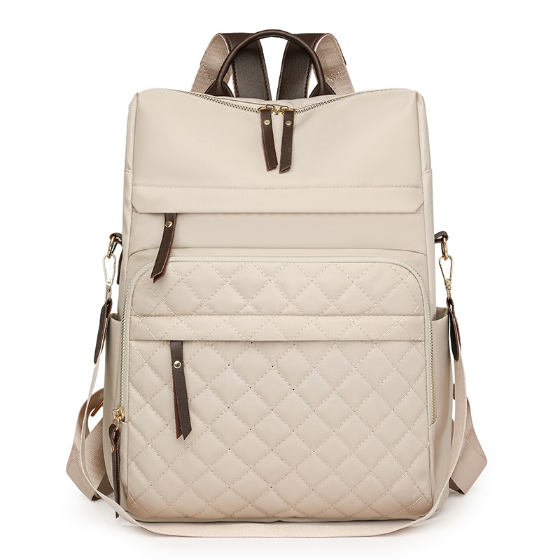 Mochila de nailon para mujer 2025 nueva mochila casual para mujer moda Lingge casual mochila ligera de gran capacidad marea