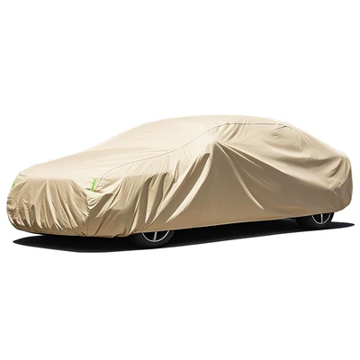 Car Cover Full Cover, Oxford Cloth Thickened Car Cover, Anti-Hail, Dustproof Cover, Full Car Protection Against Sun, Rain, and Water (Car clothing) - 2s-small-hatchback-210d-oxford-cloth-khaki