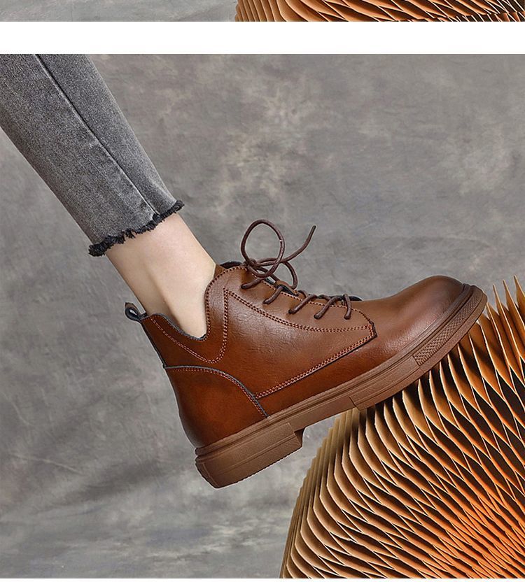 Showy Feet Martin Women's British Style 2024 New Spring and Autumn Single with Plush Thin Short Boots Large 41_voghion.com