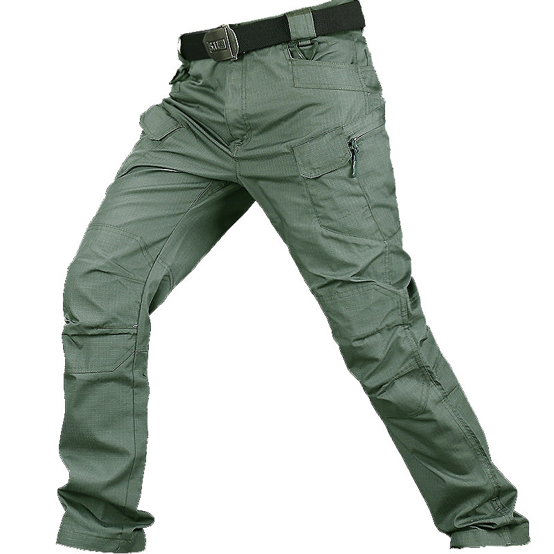 Elastic cotton trousers, oversize