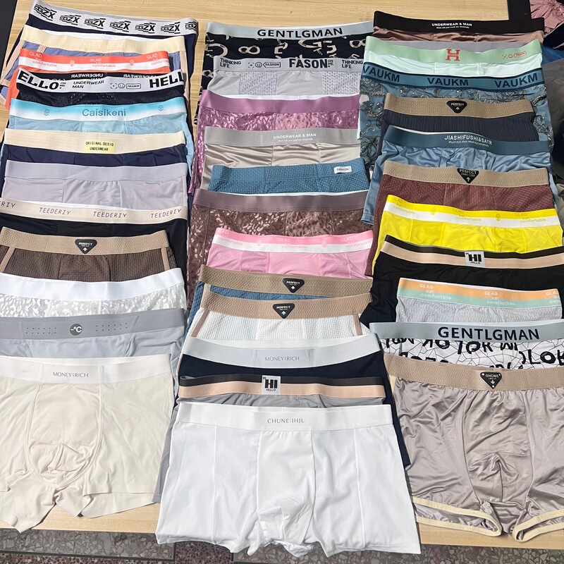 "Miscellaneous Men's Ice Silk Underwear" Street Vendor 5-Yuan Model Cotton-Crotch Men's Knitted Boxer Briefs