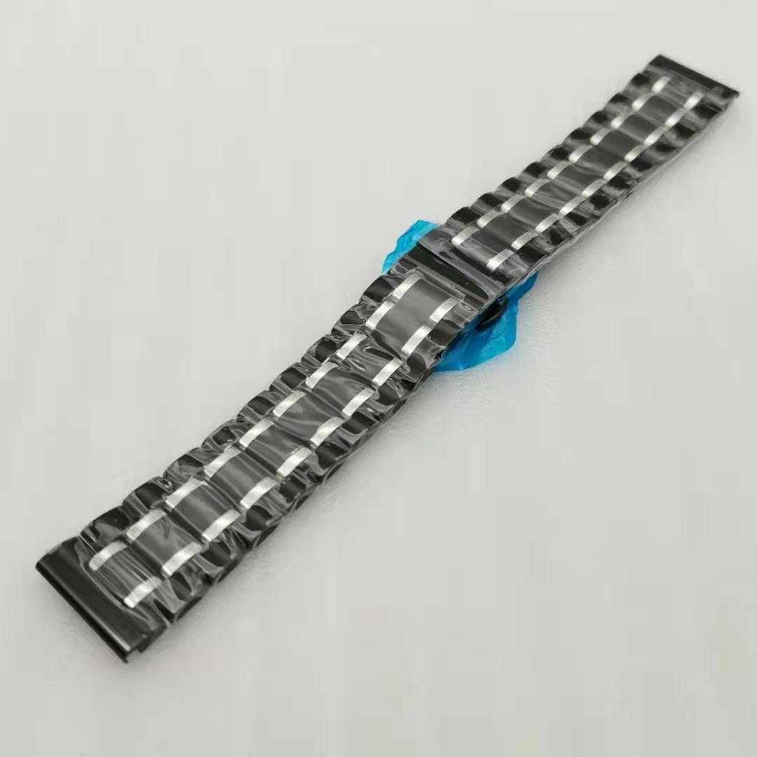 Adecuado para famoso artesano romántico Acero inoxidable sólido correa de cinco cuentas sólida mariposa hebilla iwatch8 Apple correa de reloj