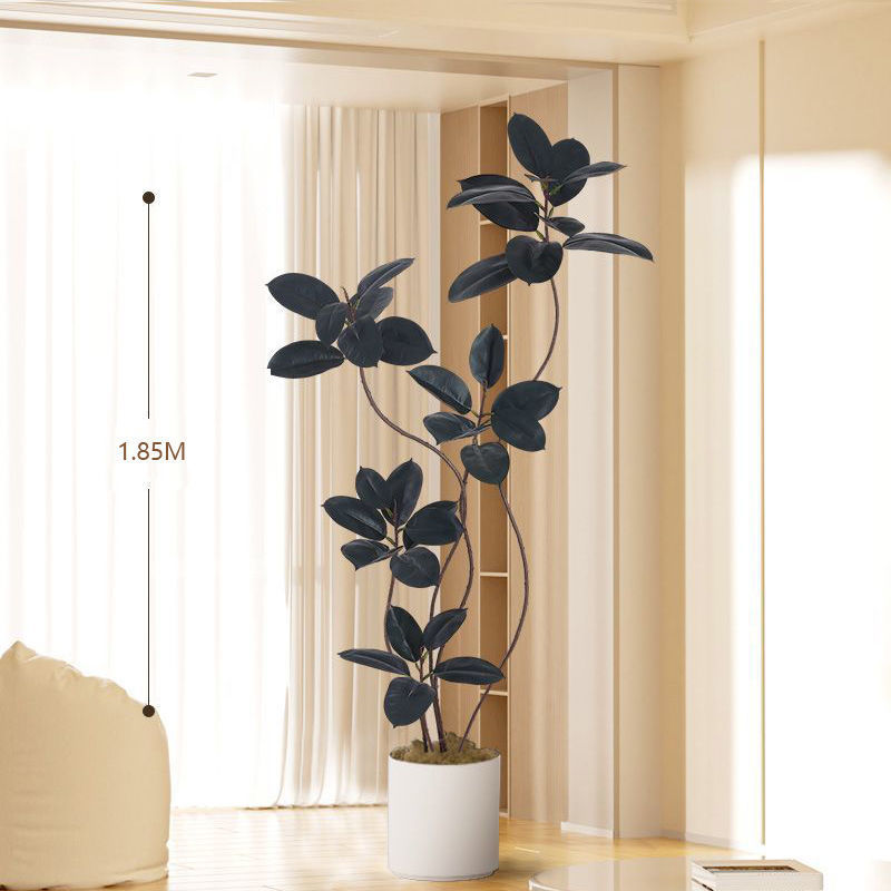 屋内大型バイオニック鉢植え偽植物装飾ツリー模擬花ゴムツリー模擬緑植物リビングルーム床置き装飾品|undefined