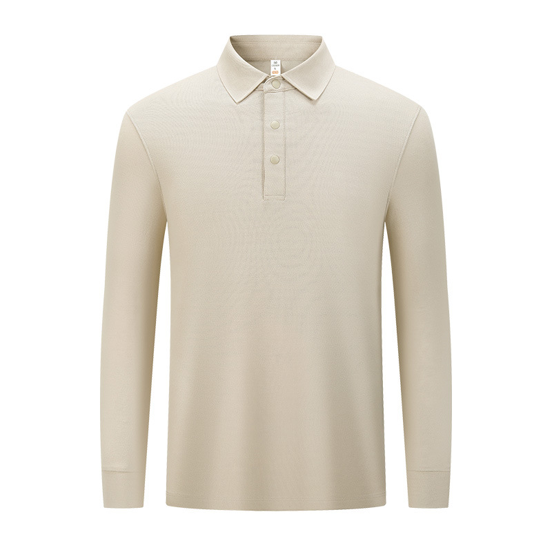 Camisas de polo sin marcas de alto nivel de hombre, ropa de trabajo de cuello blanco, poliéster y algodón de color sólido, camisa de polo de manga larga personalizada