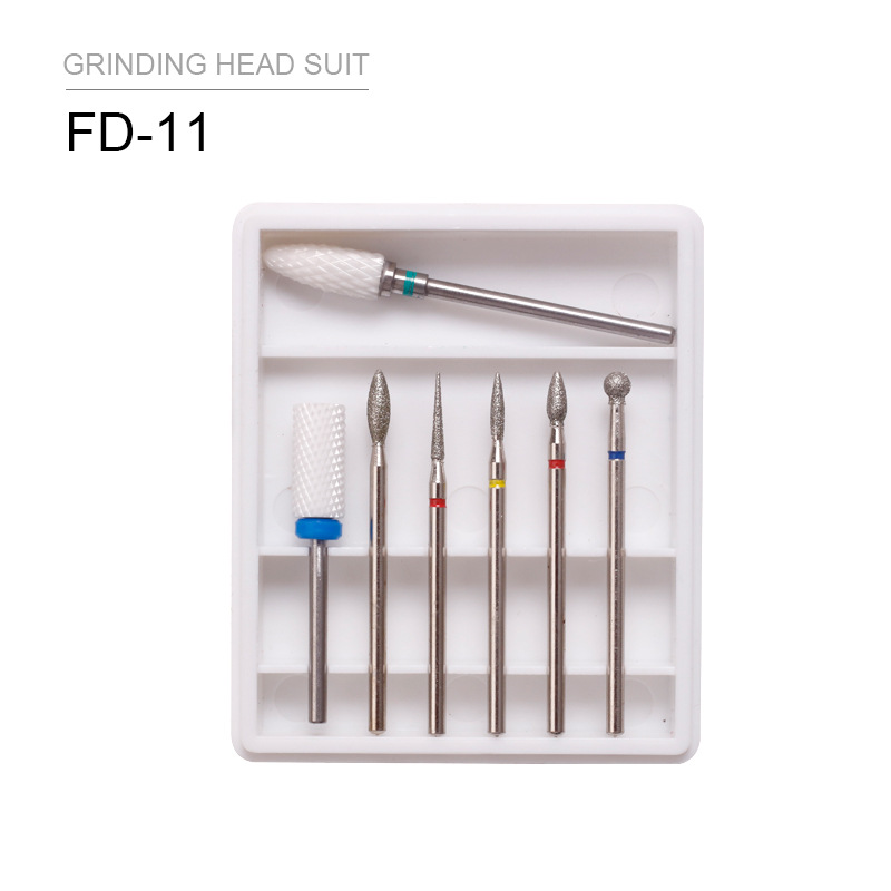 Transfronterizo manicuras aleación de tungsteno acero abrasivo conjunto abrasivo cepillo de pulido herramienta de pulido de piel muerta