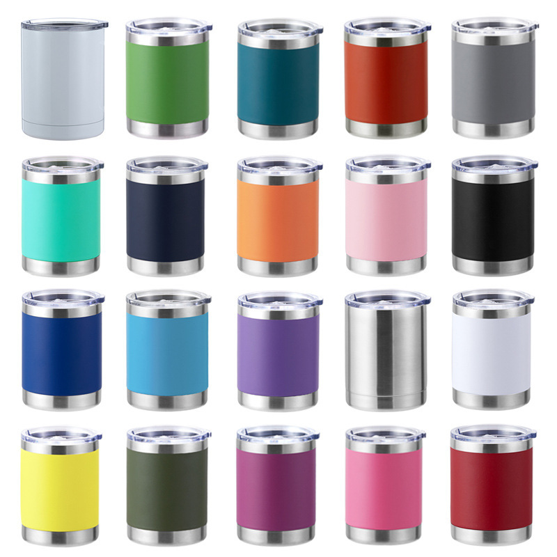 in stock foreign trade 304 stainless steel 10 handle cup 10 car cup with handle spray plastic sublimation mug printing log