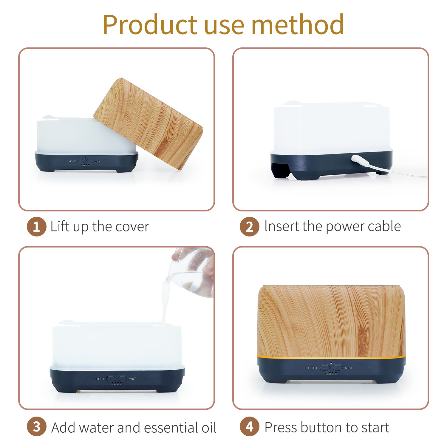 Humidificador de llama de simulación 3D aceite esencial máquina de aroma 5V fuente de humidificador de aroma doméstico fabricante de comercio electrónico transfronterizo