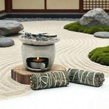 日式陶瓷香薰炉疗愈净化鼠尾草雪松可干烧壁炉烘烤炉烘焙炉烤茶炉