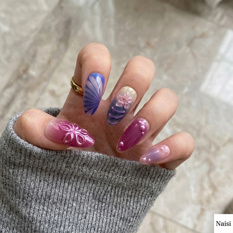 Rosemary European and American Style Almond-Shaped 3D Embossed Gradient High-End White-Enhancing Gradient Pre-Made Cat Eye Nail Art Rosemary European and American Style Almond-Shaped 3D Embossed Gradient High-End White-Enhancing Gradient Pre-Made Cat Eye Nail Art