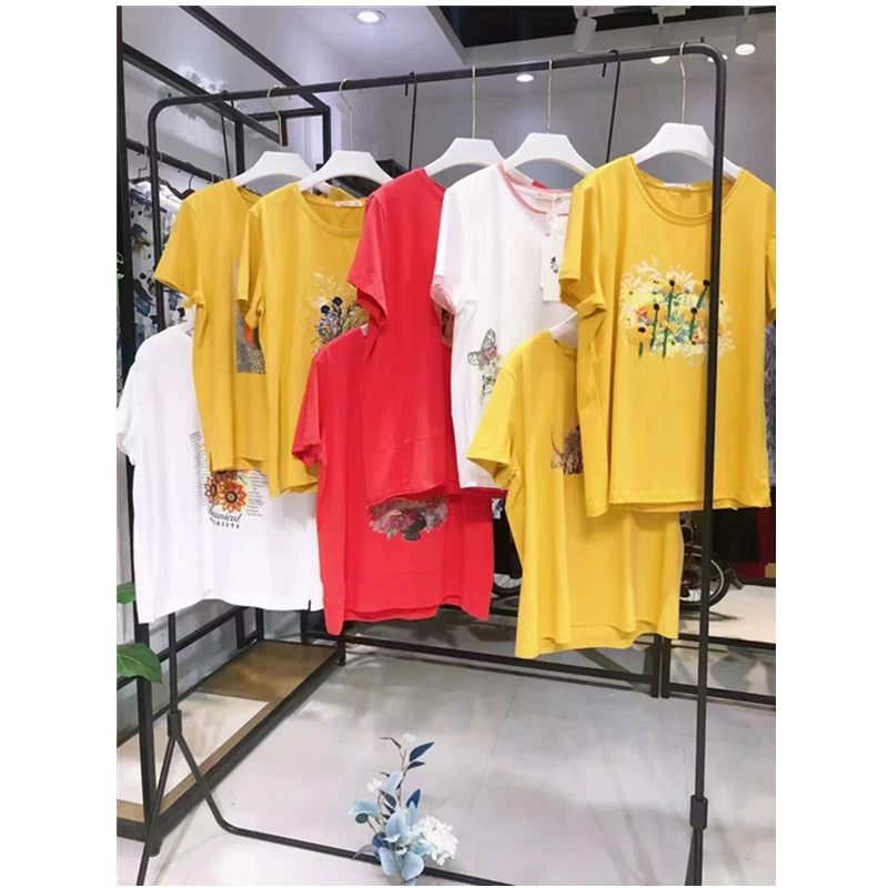Цветочная марка 23 летняя новая футболка с вышивкой сплошной цвет хлопка идиллический стиль