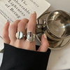 Retro fashionable universal ring, silver 925 sample, simple and elegant design, Korean style, light luxury style