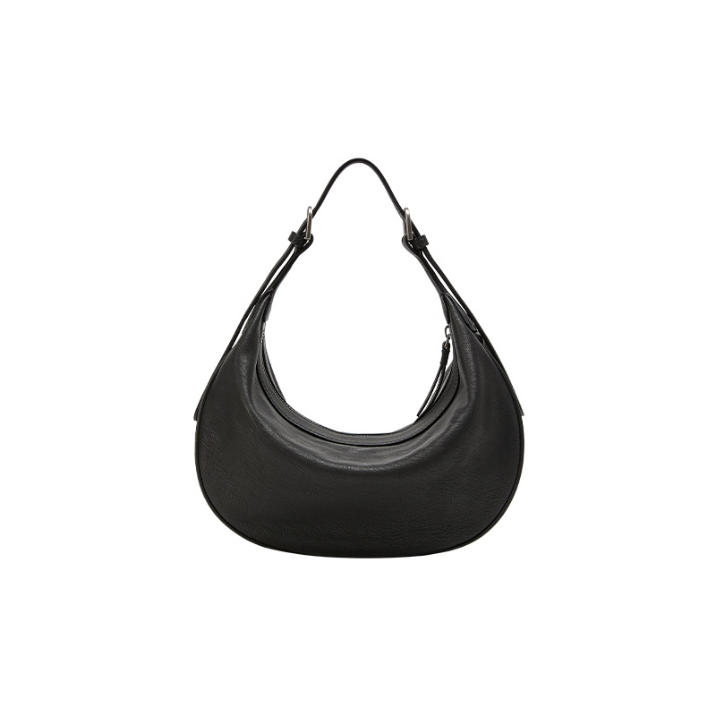 New Hot-Selling Cross-Border Vegetable Tanned Leather Crescent Hobo Bag Retro Genuine Leather Shoulder Underarm Bag Women's Versatile Crossbody Bag - Thumbnail 5