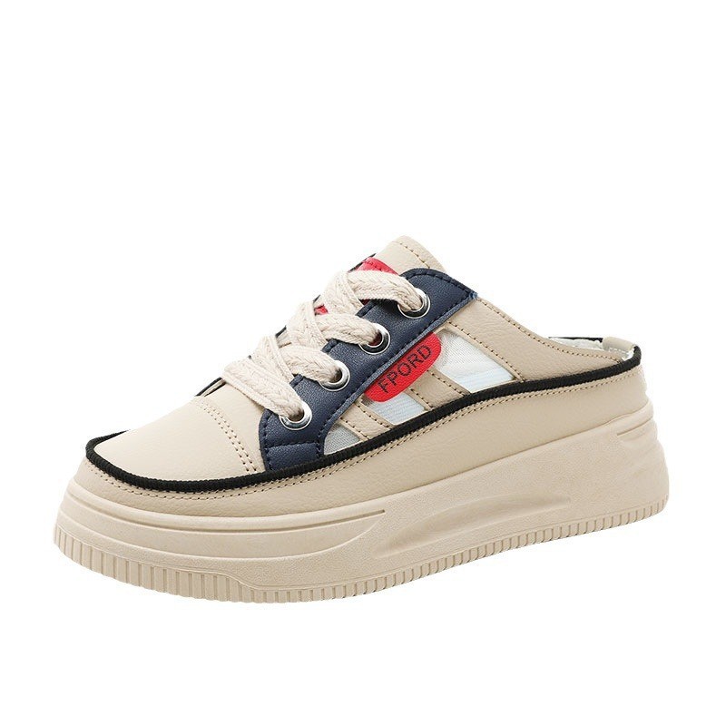 2026 zapatillas de fondo grueso para mujeres con lazos de cabeza redonda con zapatillas frías con la cabeza de medio remolque antideslizante con suela suave universal no cansará los pies image 5