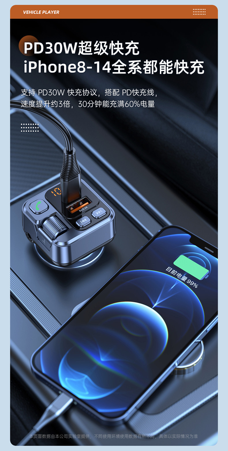 Car Bluetooth Receiver with Lossless Sound Quality, MP3 Player, Cigarette Lighter Fast Charging Car Adapter, Wholesale from Manufacturer