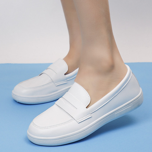 Flat nurse shoes for women in summer casual and comfortable soft sole small white shoes for non-slip breathable special working shoes for medical care