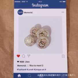爆款双圈彩钻金属纽扣高档轻奢小香风镶嵌纽扣彩色水钻扣服装辅料
