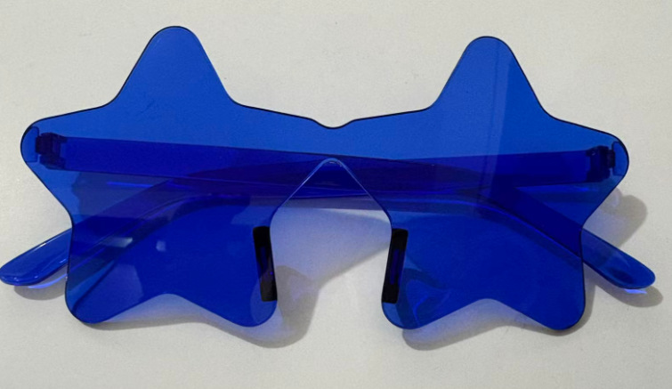 Nueva personalidad de color caramelo sin marco gafas de sol de estrellas fiesta extraña gafas de sol de pentagrama image 16