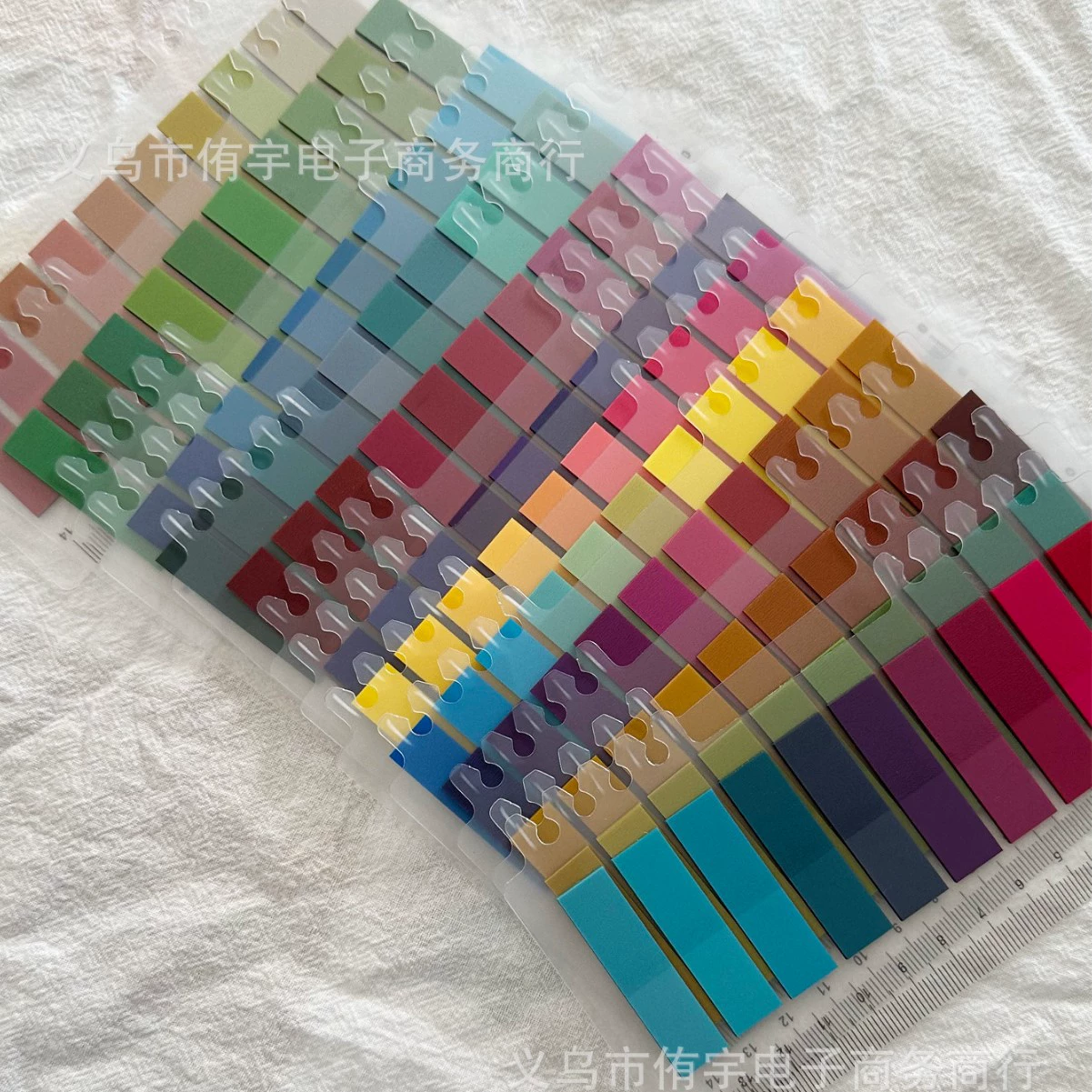 跨境热销便利贴透明莫兰迪色细长错题索引贴pet高颜值粘性强便签