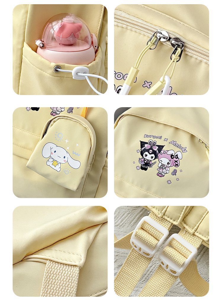 可爱达菲小熊大容量双肩包设计感女大中学生夏日卡通休闲帆布背包