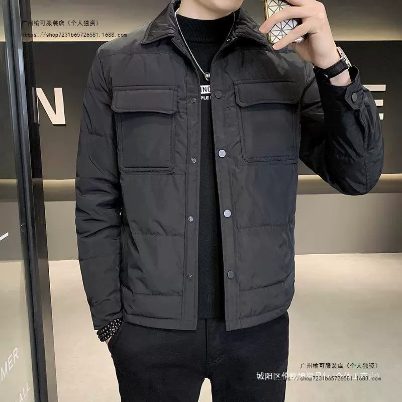 Light and thin short demi-season down jacket for leisure