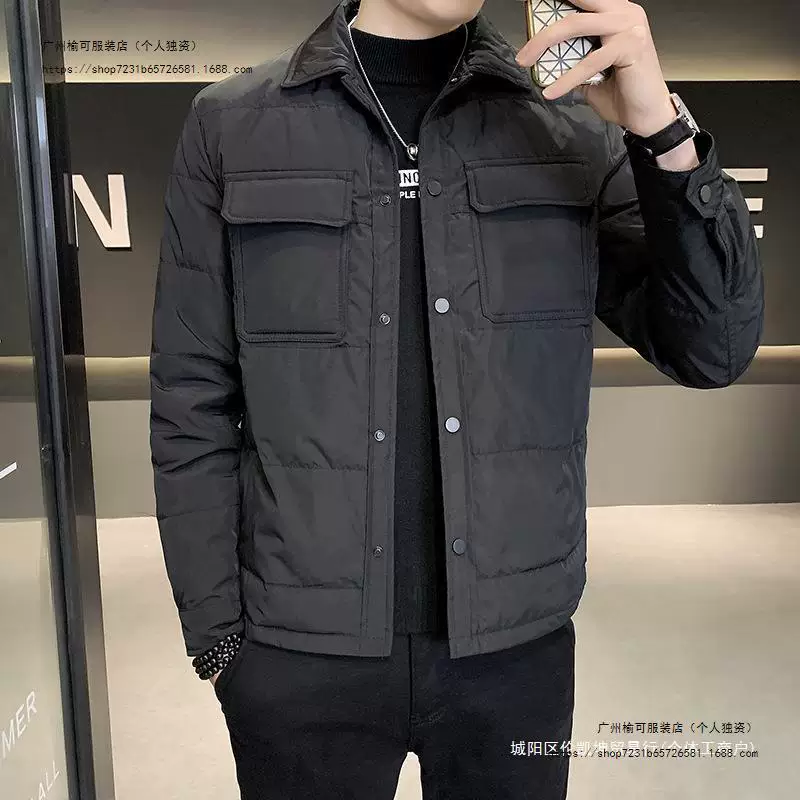 Light and thin short demi-season down jacket for leisure