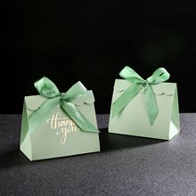 纯色烫金款卡纸结婚喜糖盒 感谢礼品盒生日派对小礼品回礼小袋子