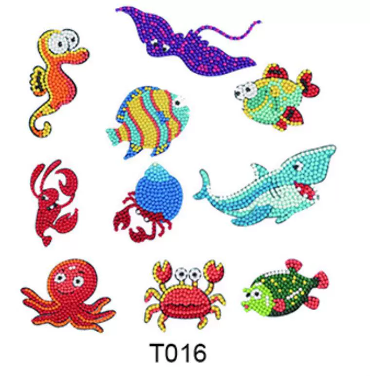5D детский набор для алмазной мозаики sticker DIY, повседневные животные дизайны, разные размеры (наклейка и стразы)