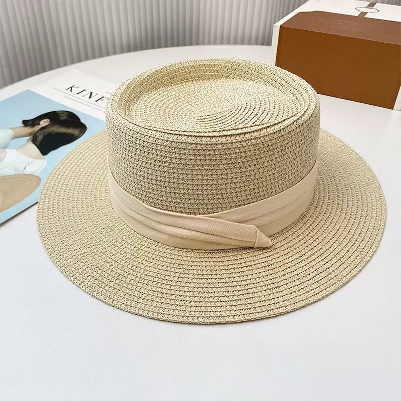 Flat top - beige hat (rice belt)