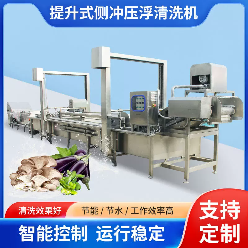 提升式侧冲压浮清洗机全自动果蔬清洗流水线大型商用蔬菜清洗设备