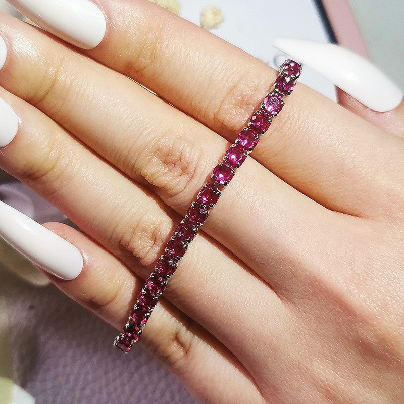 Hip Hop Tennis Armband Handstück Mehrfarbiges Zirkon Armband Damen Volldiamant Nicht verblassend S5787_voghion.com