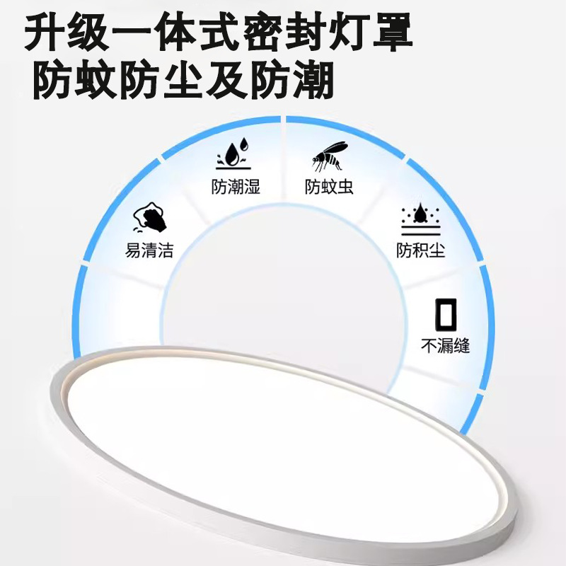 LED lámpara de techo ultra delgada lámpara de dormitorio moderna simple lámpara de techo de protección de ojos redonda cocina y baño balcón pasillo