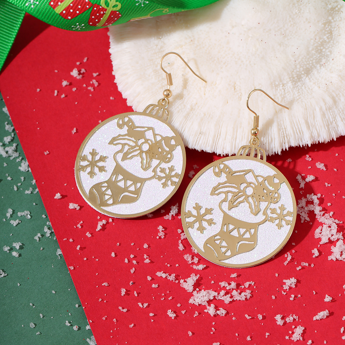 17g Weight Christmas Festival Women's Gender Cute Style Cute Copper Earrings 8