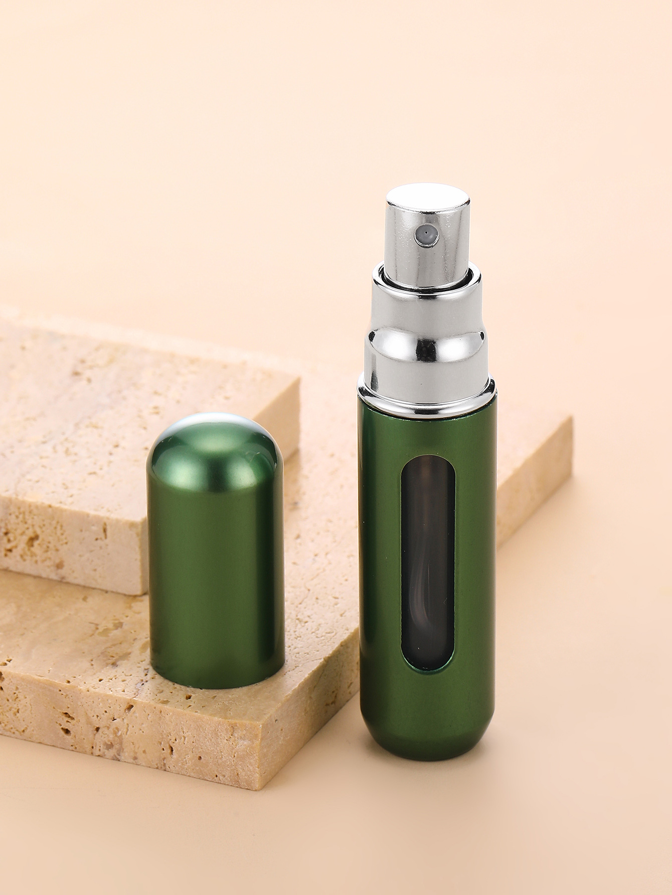 Botella de perfume recargable de 5 ml con base de color macarrón, botella de spray portátil de aluminio, botella reciclable para muestras líquidas image 20