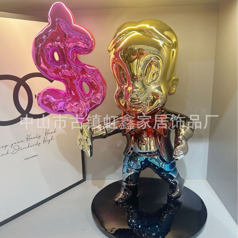 样板间售楼处客厅儿童房创意潮玩卡通拳击兔子雕塑摆件书房摆设|undefined