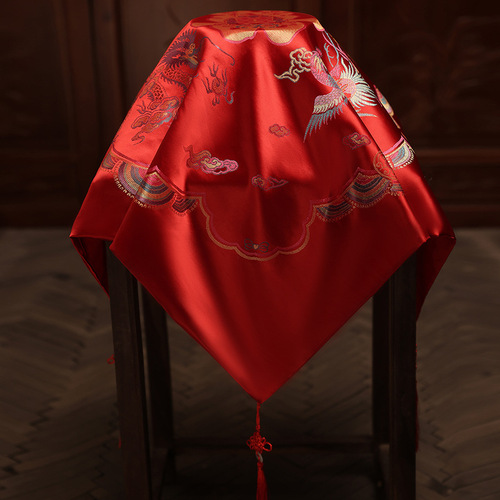 Bride Wedding Hijab  New Xiuhe Clothing Accessories Chinese Wedding Hijab Retro Embroidered Red Veil