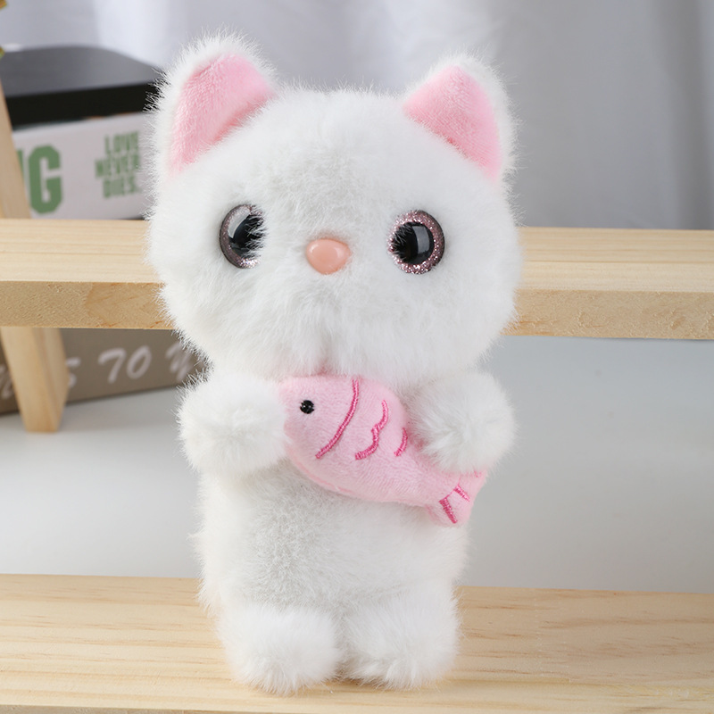 インターネット有名人かわいい魚を抱える子猫ペンダントぬいぐるみ人形バッグペンダントキーホルダー布人形人形|undefined