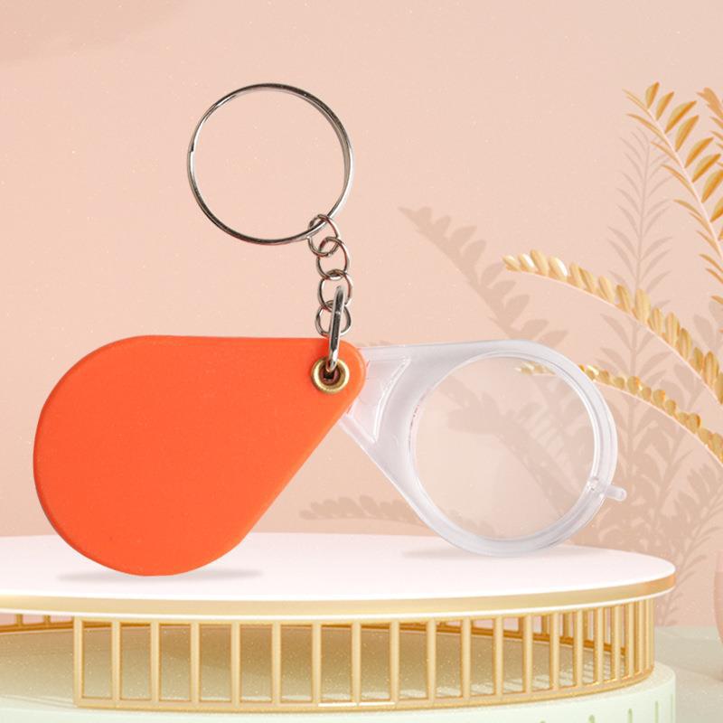 Keychain Foldable Compact Magnifier Portable Elderly-Specific Miniature Children Kindergarten Student High-Definition Pendant