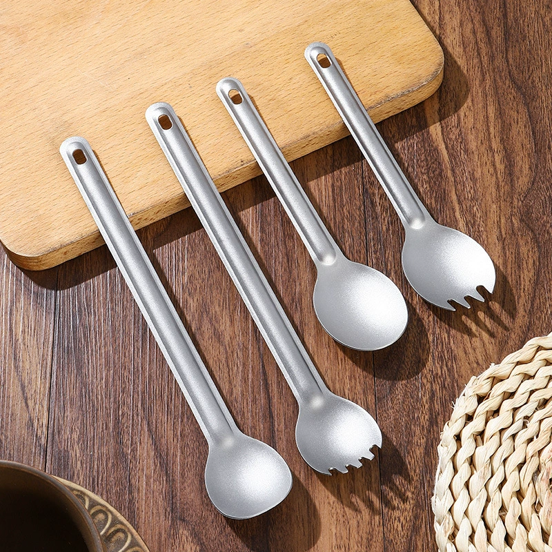 Metal travel spoon, fork for camping, handheld mixing stick, set for traveling, Amazon
