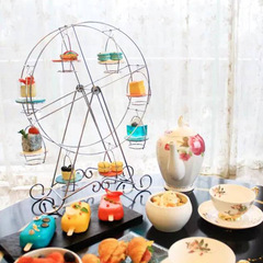K9HX Wholesale Ferris Wheel Cupcake Stand - 8-Cup Metal Silver Wedding Dessert Display, European-Style Cupcake Showcase