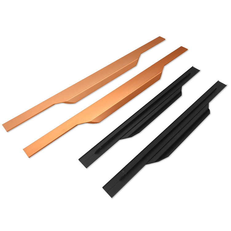 拇指封邊拉手黑色鋁合金加長抽屜衣櫃門把手隱形櫥櫃櫃門衣櫃拉手