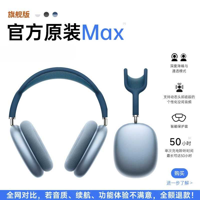 Новая модель Max 2024 накладные Bluetooth-наушники, подходят для беспроводного шумоподавления и водозащиты